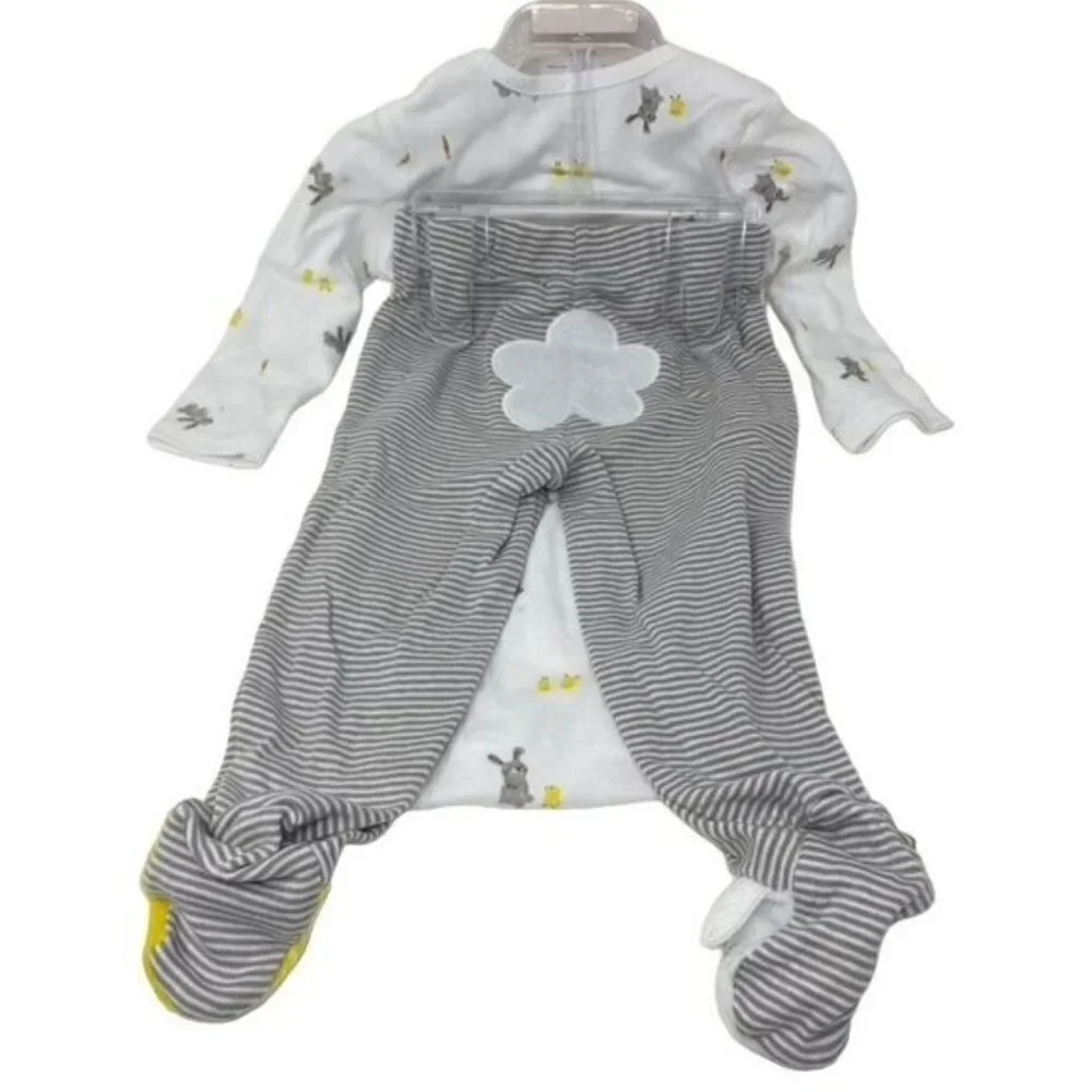 Carter's Just One You® Baby 2pc Bunny Chick Print Top and Bottom Set - Gray/Whit